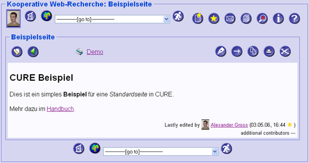 Abbildung 3.3.2.a : CURE - Standardseite
