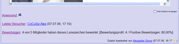 Abbildung 4.2.12.a : CoCuSe - Informationen in der Zusammenfassung